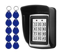 YAVIS Controlador RFID de Control de Acceso Teclado Impermeable, Apto para Sistema de Entrada de Una Sola Puerta, + 10 Llaves RFID de 125 KHz, + Cubierta Impermeable, Compatible con 1000 Usuarios