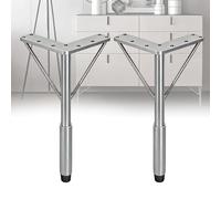 YAVYAV Patas Metálicas para Muebles 4 Pack, Patas Ajustables para Sofá Mesa Sillas Base Cama, Soporte Universal para Reemplazo De Sala, Recámara, con Nivelador Antideslizante(Plata,25cm/9.8in)