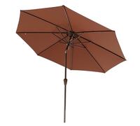 YAVYAV Sombrilla de Jardín/Paraguas de Patio 270 cm con Manivela, Inclinable, Impermeable y Protección UV UPF 50+, 8 Varillas, para Terraza, Piscina, Balcón, Playa, Camping(Coffee)