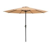 YAVYAV Sombrilla para Patio y Jardín con Manivela, Parasol Exterior Resistente al Viento con Techo Ventilado, Protección UV UPF 50+, para Playa Balcón Terraza Mesa Exterior(Khaki)