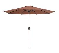 YAVYAV Sombrilla para Patio y Jardín con Manivela, Parasol Exterior Resistente al Viento con Techo Ventilado, Protección UV UPF 50+, para Playa Balcón Terraza Mesa Exterior(Coffee)