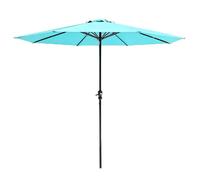 YAVYAV Sombrilla para Patio y Jardín con Manivela, Parasol Exterior Resistente al Viento con Techo Ventilado, Protección UV UPF 50+, para Playa Balcón Terraza Mesa Exterior(Lake blue)
