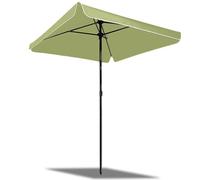 YAVYAV Sombrilla Rectangular de Jardín 200 cm con Flecos, Protección Solar UV UPF 50+, Impermeable, Portátil y Antiviento, Parasol para Terraza Balcón Piscina Playa Mercado(Green,152cm/5.0ft)