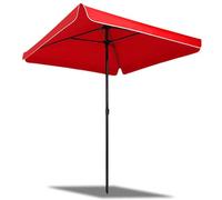 YAVYAV Sombrilla Rectangular de Jardín 200 cm con Flecos, Protección Solar UV UPF 50+, Impermeable, Portátil y Antiviento, Parasol para Terraza Balcón Piscina Playa Mercado(Red,200cm/6.5ft)