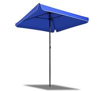 YAVYAV Sombrilla Rectangular de Jardín 200 cm con Flecos, Protección Solar UV UPF 50+, Impermeable, Portátil y Antiviento, Parasol para Terraza Balcón Piscina Playa Mercado(Blue,200cm/6.5ft)