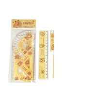 Yawdil 1 Unidades Dibujos Animados Lindo plástico Capybara gobernante, Straightedge Transportadores, portátil Herramientas de medición Escuela Oficina Suministros