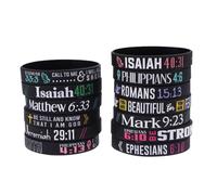 Yawdil 13 Unid Fe Creer Paz Gracia Biblia Pulsera Religiosa Cristiana Deporte Pulseras de Silicona Pulsera De Goma
