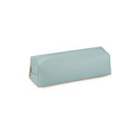 Yawdil Estuche de lápices de cuero sintético para materiales escolares, gran capacidad, caja de almacenamiento con cremallera, azul claro, Light blue