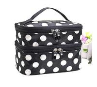 Yawdil Gran Capacidad Bolsa de cosméticos Doble Capa Cremallera Mujeres cosmética Bolsas Viaje portátil artículos tocador Organizador baño Lavado Embrague