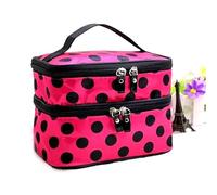 Yawdil Gran Capacidad Bolsa de cosméticos Doble Capa Cremallera Mujeres cosmética Bolsas Viaje portátil artículos tocador Organizador baño Lavado Embrague