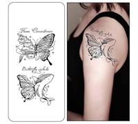 Yawdil Mariposa de Larga duración Tatuajes temporales, últimos 1-2 semanas, Impermeable, Semi Permanente Tatuaje, Aspecto Realista, sin Adhesivo, sin reflexión