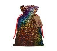 YaWea Bolsa clásica de lino de arpillera con estampado de piel de serpiente, regalos de fiesta de Navidad, bolsa de regalo para regalos, talla S