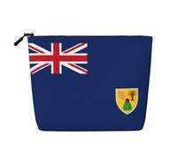 YaWea Bolsa de cosméticos con estampado de bandera de las Islas Turcas y Caicos, bolsa de aseo con cremallera, regalos de amistad para cumpleaños, Navidad, graduación, Negro -, Talla única