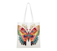 YaWea Bolso de mano bordado colorido con estampado de mariposas para mujer, bolsos Hobo bolsos casuales para el trabajo, la playa, viajes y compras, Negro -, Talla única