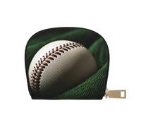 YaWea Cartera pequeña de piel con estampado de encaje de béisbol para tarjetas de crédito, tarjetero, organizador de tarjetas, Blanco, Talla única