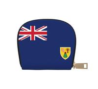 YaWea Cartera pequeña de piel con estampado de la bandera de las Islas Turcas y Caicos, tarjetero, organizador de tarjetas, Blanco, Talla única