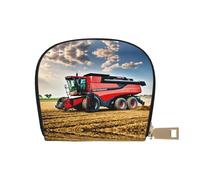 YaWea Company Farm Tractor - Cartera pequeña de piel con estampado de tractor de crédito, tarjetero, organizador de tarjetas, Blanco, Talla única