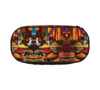 YaWea Condiments Spices Print - Estuche organizador de gran capacidad para lápices, bolsa grande para lápices para la universidad, el hogar y la oficina