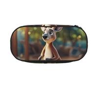 YaWea Estuche organizador de gran capacidad con diseño de canguro zoológico de caricaturas, bolsa de almacenamiento grande para la universidad, el hogar y la oficina