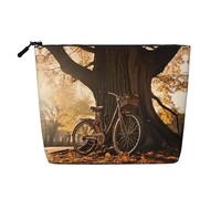 YaWea Neceser con cremallera y estampado de árbol de otoño para cumpleaños, Navidad, graduación, Negro -, Talla única