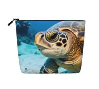 YaWea Neceser con cremallera y estampado de tortuga marina, regalo de amistad para cumpleaños, Navidad, graduación, Negro -, Talla única