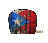 YaWea Puerto Rico - Cartera pequeña de piel con estampado de bandera de papel pintado para tarjetas de crédito, tarjetero, organizador de tarjetas, Blanco, Talla única
