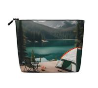 YaWea Serenity Lake - Neceser con cremallera, ideal como regalo de amistad para cumpleaños, Navidad, graduación, Negro -, Talla única