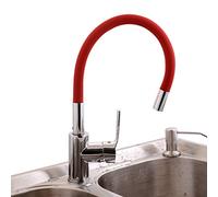 YAWEDA 5-Color Del Gel De Silicona De La Nariz Cualquier Dirección De Rotación Grifo De La Cocina Fría Y Un Mezclador De Agua Caliente Torneira Cozinha, Rojo