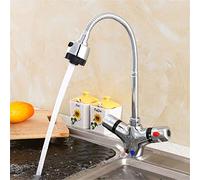 YAWEDA Grifo De Cocina Termostático Giratorio De 360 Grados Grifo De Latón Macizo Ajustable Mezclador De Temperatura Constante Grifo Monomando Grifo Monomando De Cromo Grifo Con Aireador