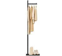 Yawinhe Percheros de Pie, Percha independiente en forma de L, Base de losa de roca,Perchero para Abrigos Adecuado para Guardar Ropa, Bolsos y Sombreros, Negro,39×26×174cm,SMJ101B