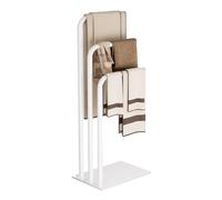 Yawinhe Toallero de pie, Soporte de Barra, Estante Independiente de Acero Inoxidable, con 3 Barras, para Toallas de baño, Ropa, 39x26x90cm, Blanco, 1 Paquete, SMJ001W-
