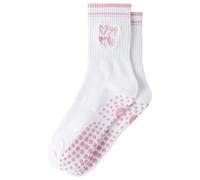 Yawlsow Calcetines de agarre de pilates para mujer, calcetines de yoga, antideslizantes, antideslizantes, atléticos, para entrenamiento, hospital, 1 paquete de corazones rosados, Talla única