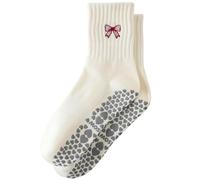 Yawlsow Pilates Stoppersocken für Damen Yoga rutschfeste Grip Socken Niedlich Reformer Pilates Antirutsch Socken mit Noppen für Ballett Barre Danz Trampolin Hospital Fitness Zuhause, 1 par albaricoque