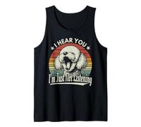 Yawn Bichon Frise Te escucho, no voy a escuchar Sunset Retro Camiseta sin Mangas