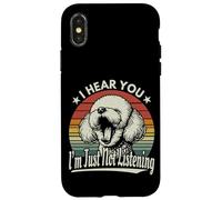 Yawn Bichon Frise Te escucho, no voy a escuchar Sunset Retro Carcasa para iPhone X/XS