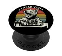 Yawn Cairn Terrier Te escucho, no voy a Escuchar Sunset Retro PopSockets PopGrip Adhesivo