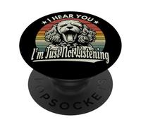 Yawn Cavapoo Cavoodle Te oigo, Simplemente no Estoy Escuchando lo Retro PopSockets PopGrip Adhesivo