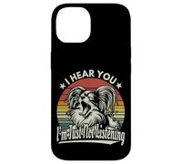 Yawn Papillon Dog Te escucho, simplemente no estoy escuchando lo retro Carcasa para iPhone 14