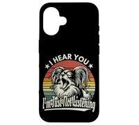 Yawn Papillon Dog Te escucho, simplemente no estoy escuchando lo retro Carcasa para iPhone 16
