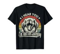 Yawn Pekinese I Hear You Im Just Not Listening Sunset Retro Camiseta