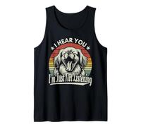 Yawn Pekinese I Hear You Im Just Not Listening Sunset Retro Camiseta sin Mangas