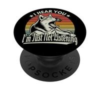 Yawn Shiba Inu//Akita Dog Te escucho, simplemente no estoy escuchando PopSockets PopGrip Adhesivo