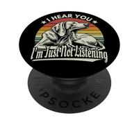 Yawn Weimaraner Te oigo, simplemente no estoy escuchando Sunset Retro PopSockets PopGrip Adhesivo
