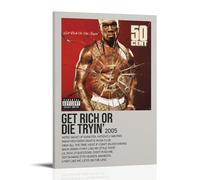 YAWRGJWRG 50 Cent Get Rich Or Die Tryin' Pósteres decorativos estéticos en lienzo para decoración de pared, sala de estar, dormitorio, música, película, póster de 30 x 45 cm, estilo marco