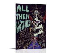 YAWRGJWRG Póster decorativo con diseño de brujas de All Them Witches, póster decorativo para pared, decoración moderna de la familia, dormitorio, película musical, 20 x 30 cm, estilo marco