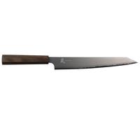 Yaxell Cuchillo de Carne Hana 23 cm - Acero inoxidable de 3 capas - Marrón oscuro Mango de madera de Paqueta