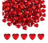 YAXIAO 400 Piezas Cristales de Diamante de Corazón Rojo Acrílico 12mm Boda | Corazón Acrílico Rojo y Rosa Corazones Rojos con Cristales de Diamante para San Valentín Manualidades Propuesta Compromiso