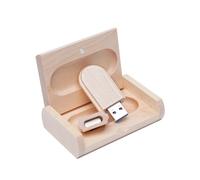 Yaxiny Memoria 3.0 USB 32GB Pendrive Hoja de Madera Divertido Pen Drive 32GB con Caja de Regalo de Madera Práctico Unidad Flash USB Almacenamiento para Regalo de Cumpleaños Llave USB