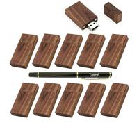 Yaxiny Memoria USB 3.0 de madera de nogal de 8 GB, 11 unidades USB de madera de nogal (paquete de 11 unidades, madera de nogal)