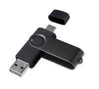 Yaxiny Unidad flash USB C de 16 GB, 1 unidad, OTG USB C Pen Drive, USB 2.0 y USB C, memoria tipo C para smartphone USB USB C Android, color negro metálico